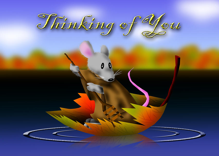 Fall Digital Art - Thinking of You Mouse by Jeanette K