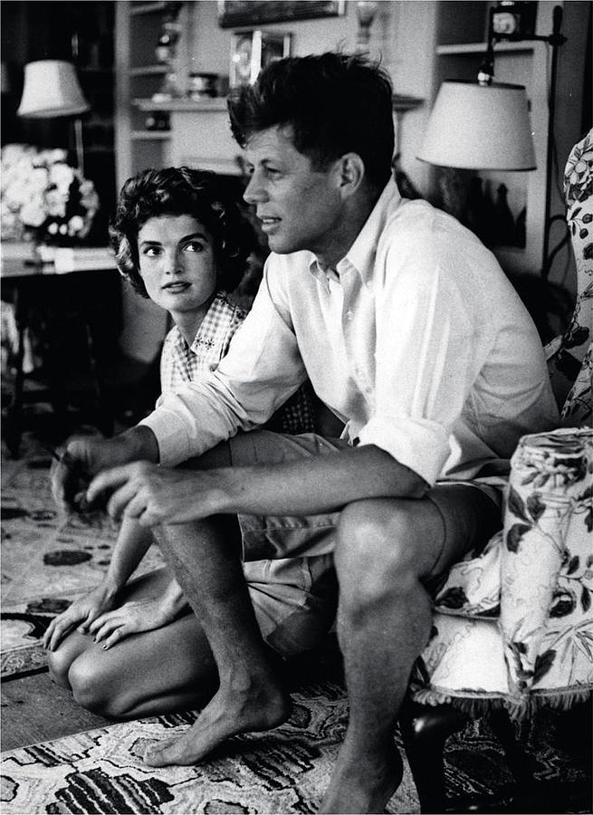 Vintage Photograph - John F. Kennedy and Jackie Onassis by Retro Images Archive