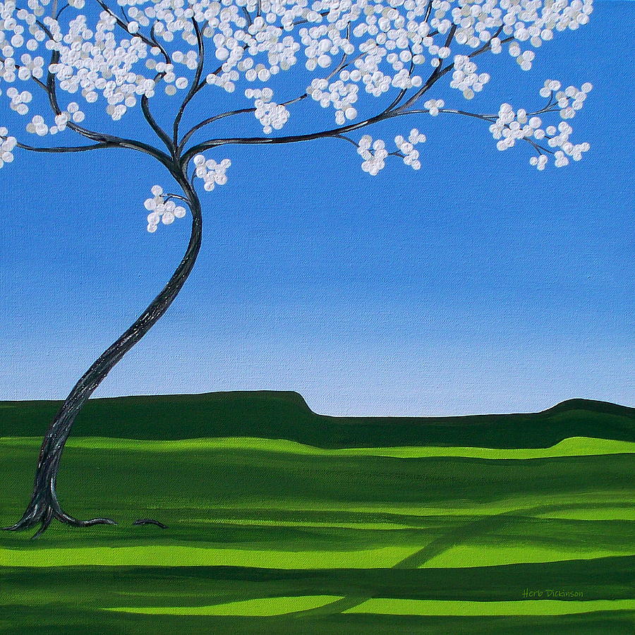 Tree Painting - Thinking Spring by Herb Dickinson