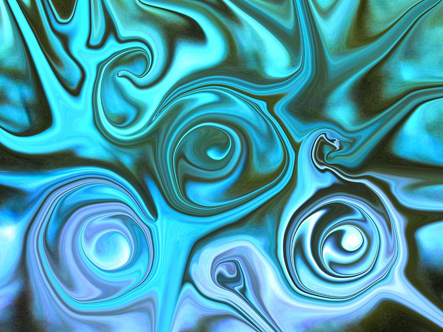  Turquoise  - Satin Swirls Photograph by Susan Carella