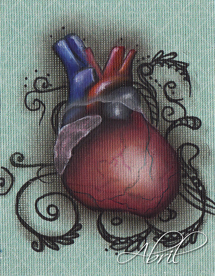 Human Heart Painting - This belongs to you by Abril Andrade