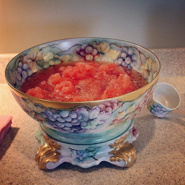 This Hand Painted China Punch Bowl Photograph by Elizabeth Fitzgerald