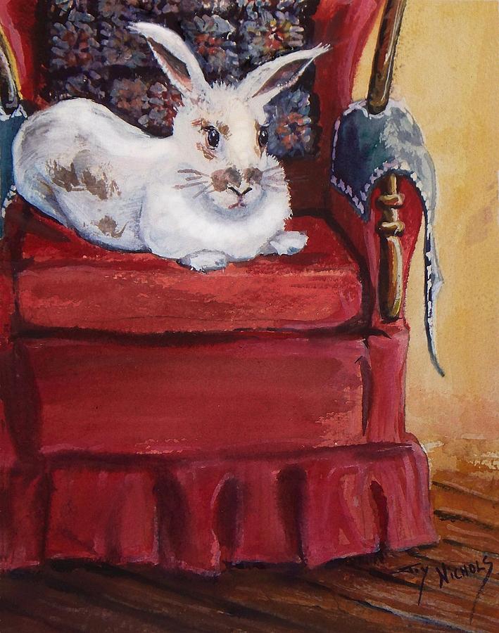 Rabbit Painting - This is MY Chair by Joy Nichols
