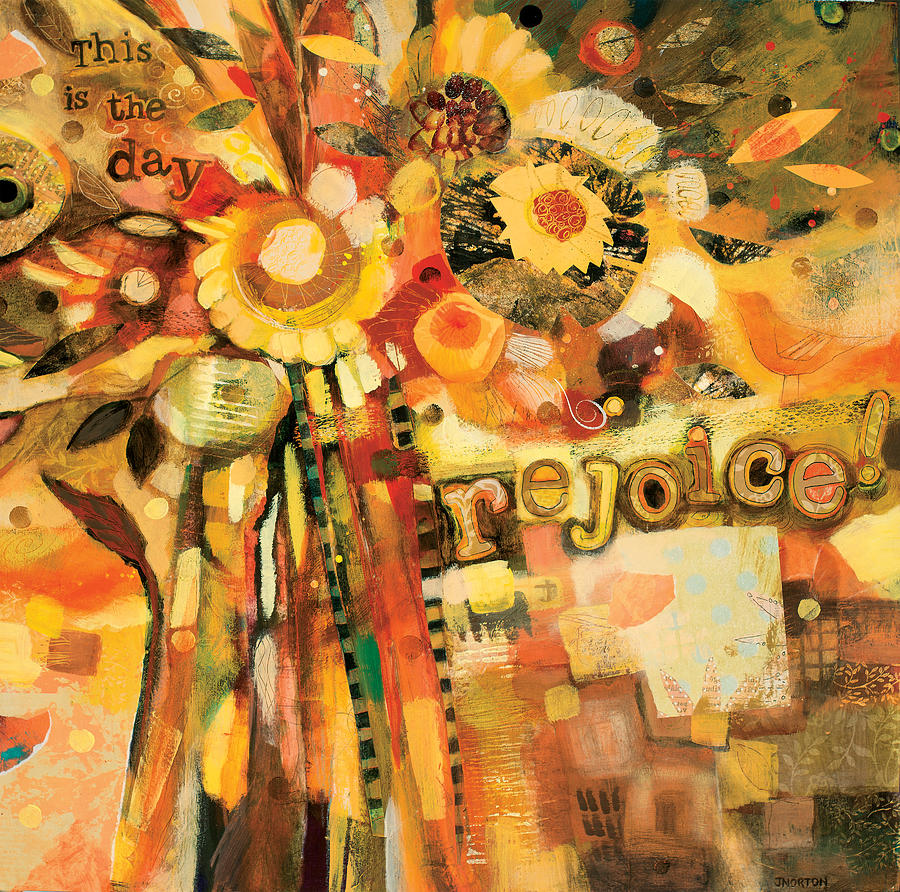 Yellow Painting - This is the Day to Rejoice by Jen Norton