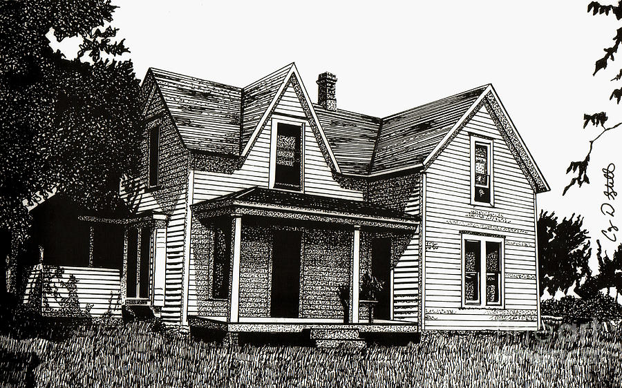 This Old House Drawing by Cory Still