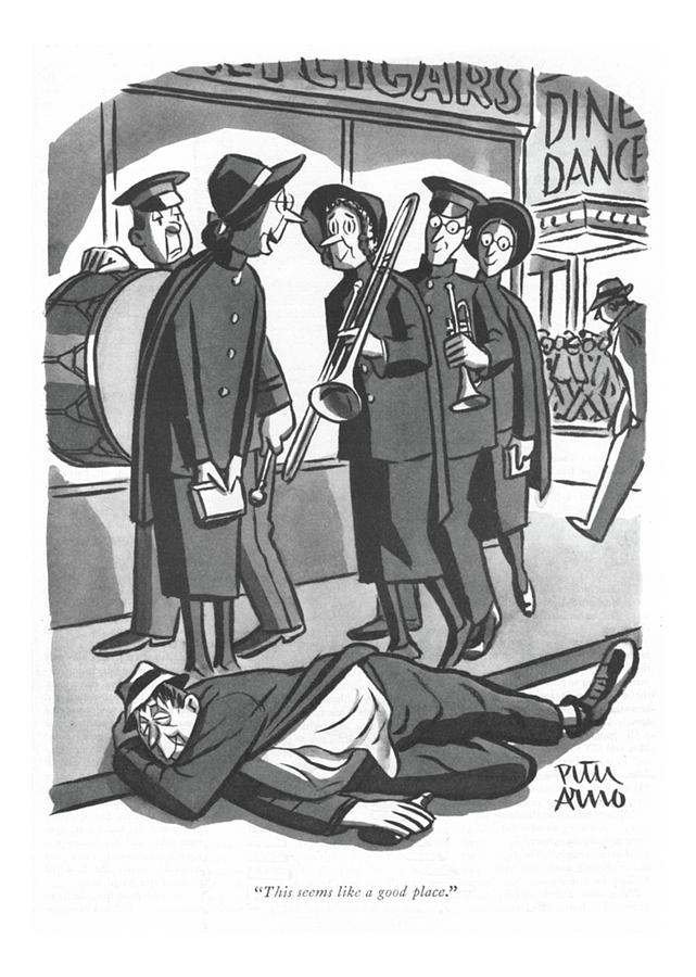 This Seems Like A Good Place Drawing by Peter Arno