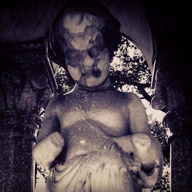 Summer Photograph - This Statue Is Creepy To Me, Because Of by Kerri Ann McClellan