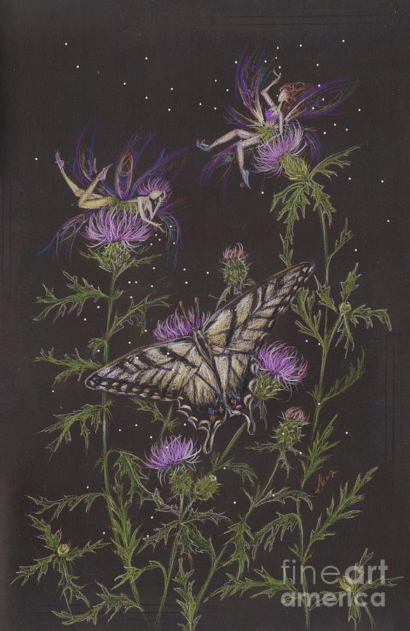Thistle Drawing by Dawn Fairies