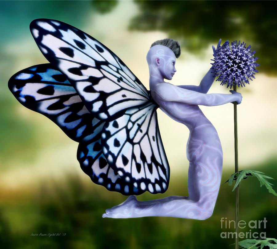Thistle Fairy Digital Art by Sandra Bauser