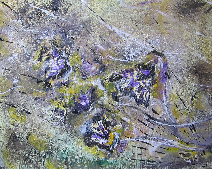 Thistles in the mist Painting by Lucy Matta