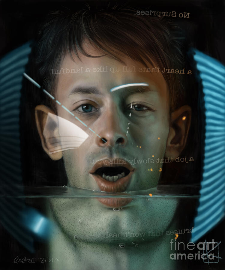 Radiohead Digital Art - Thom Yorke by Andre Koekemoer