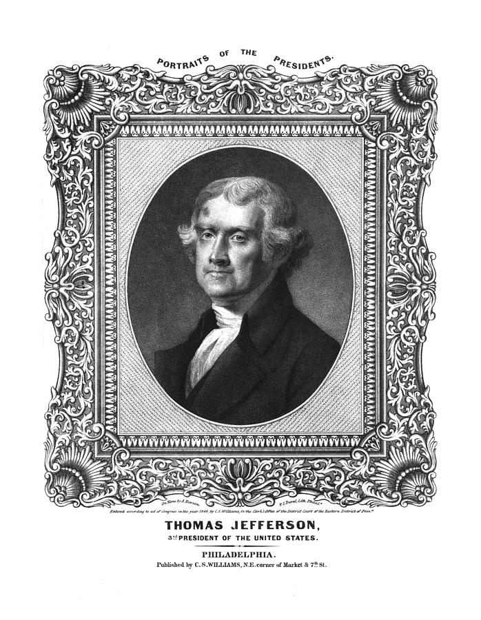 Thomas Jefferson Drawing - Thomas Jefferson by Aged Pixel