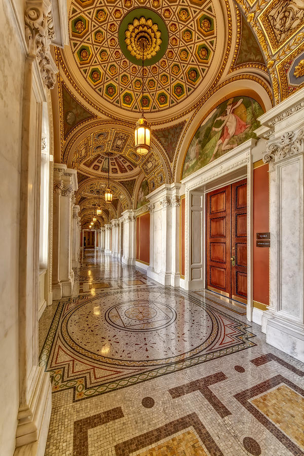 Thomas Jefferson Building Hallway Photograph by Susan Candelario