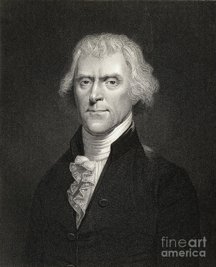 Thomas Jefferson, engraving Drawing by English School