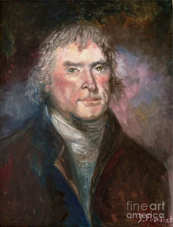 Thomas Painting - Thomas Jefferson by Irene Pomirchy
