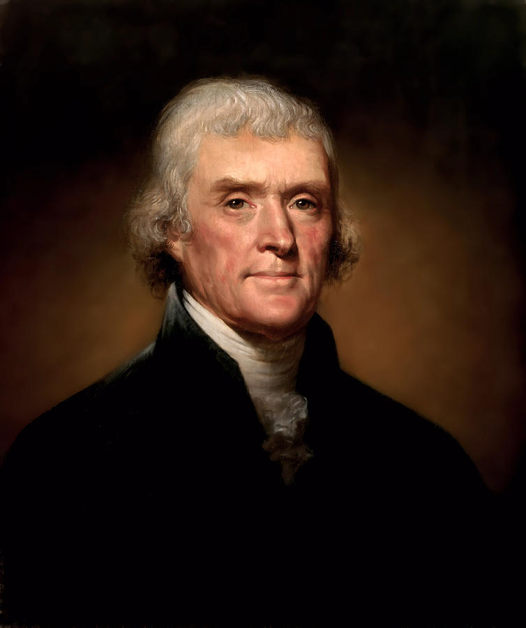 Thomas Jefferson President Portrait Painting by DC Photographer