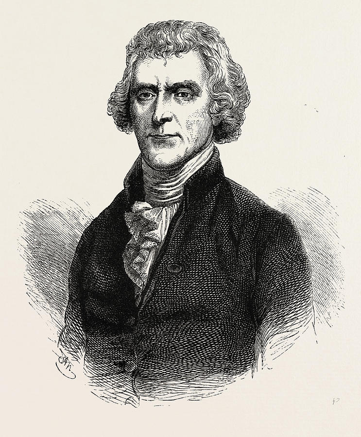 Thomas Jefferson Was An American Founding Father Drawing by American School