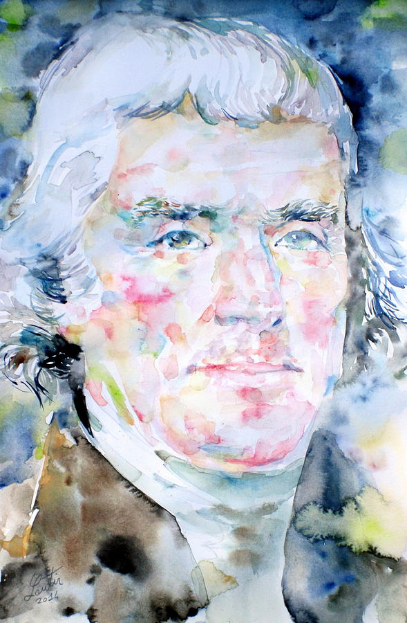 Thomas Jefferson Painting - THOMAS JEFFERSON - watercolor portrait by Fabrizio Cassetta