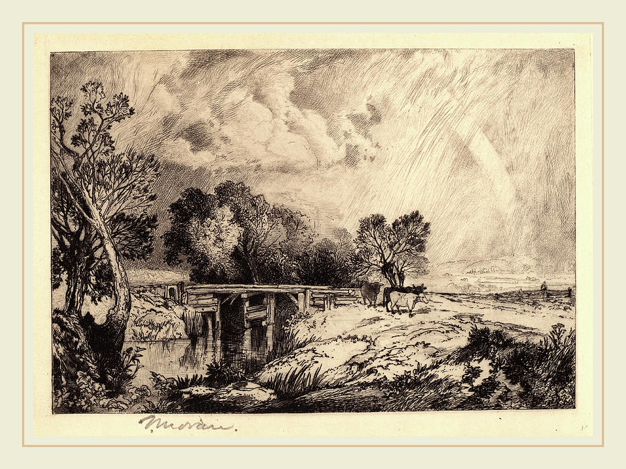 Thomas Moran, A Rustic Bridge, American, 1837-1926 Drawing by Litz ...