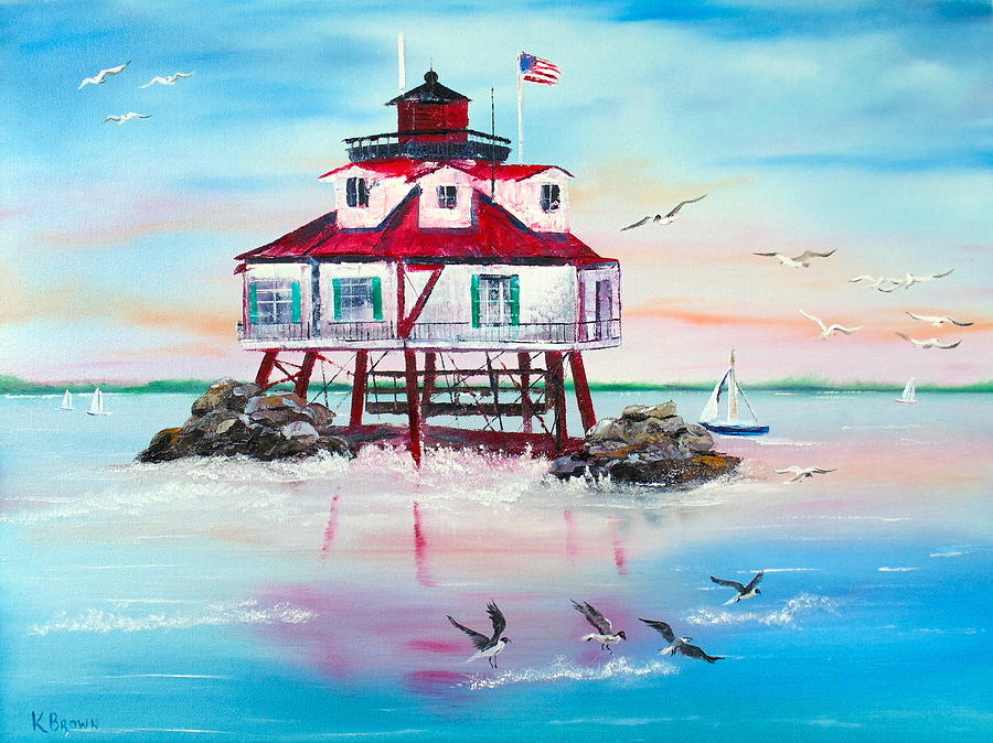 Thomas Point Lighthouse Painting by Kevin  Brown