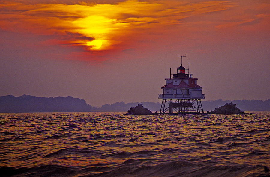 Thomas Point Shoal Lighthouse Photograph by James Oppenheim