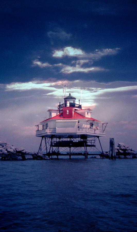Lighthouse Photograph - Thomas Pt.  Shoal Lighthouse by Skip Willits