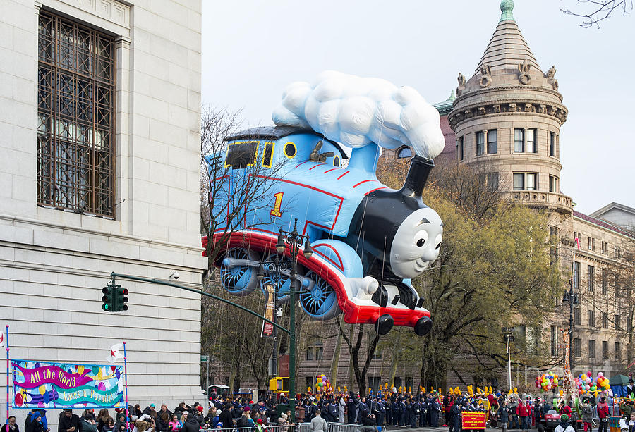 Thomas the Tank Engine Balloon at Macys Thanksgiving Day Parade #1 Photograph by David Oppenheimer