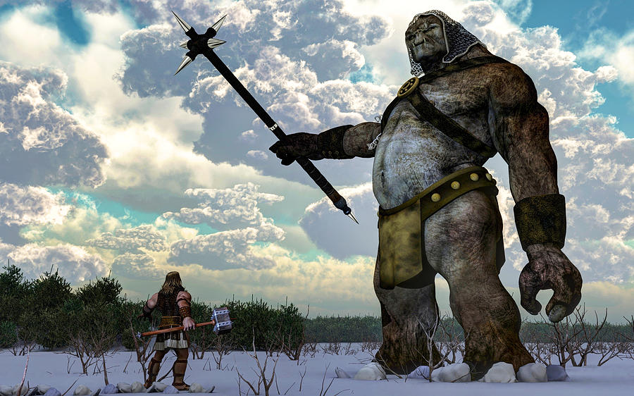 Thor and the Frost Giant Digital Art by Daniel Eskridge