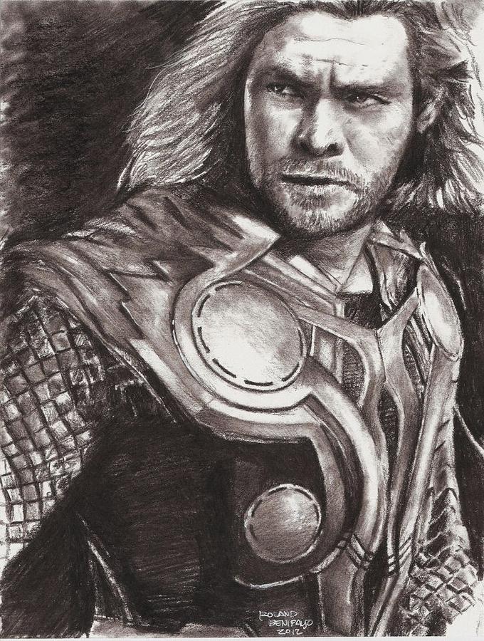 Thor Drawing by Roland Benipayo