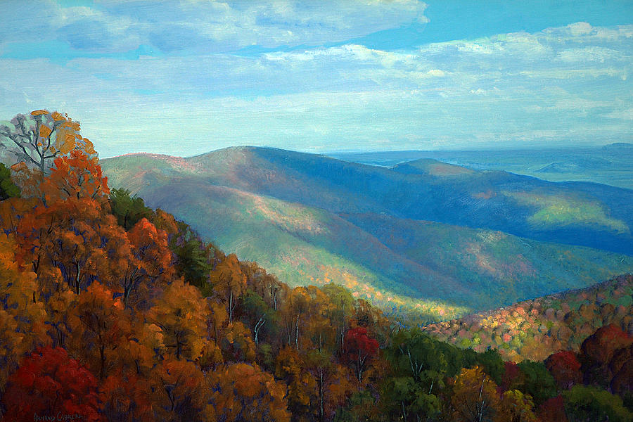 Mountain Painting - Thornton Gap Overlook Afternoon by Armand Cabrera