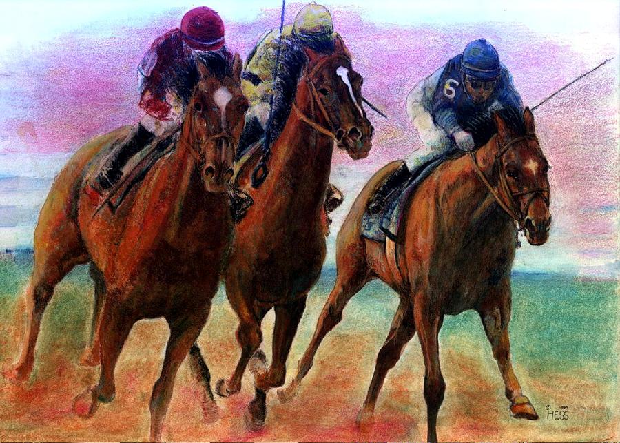 Thoroughbred Racehorse Racing Colors Drawing by Olde Time  Mercantile