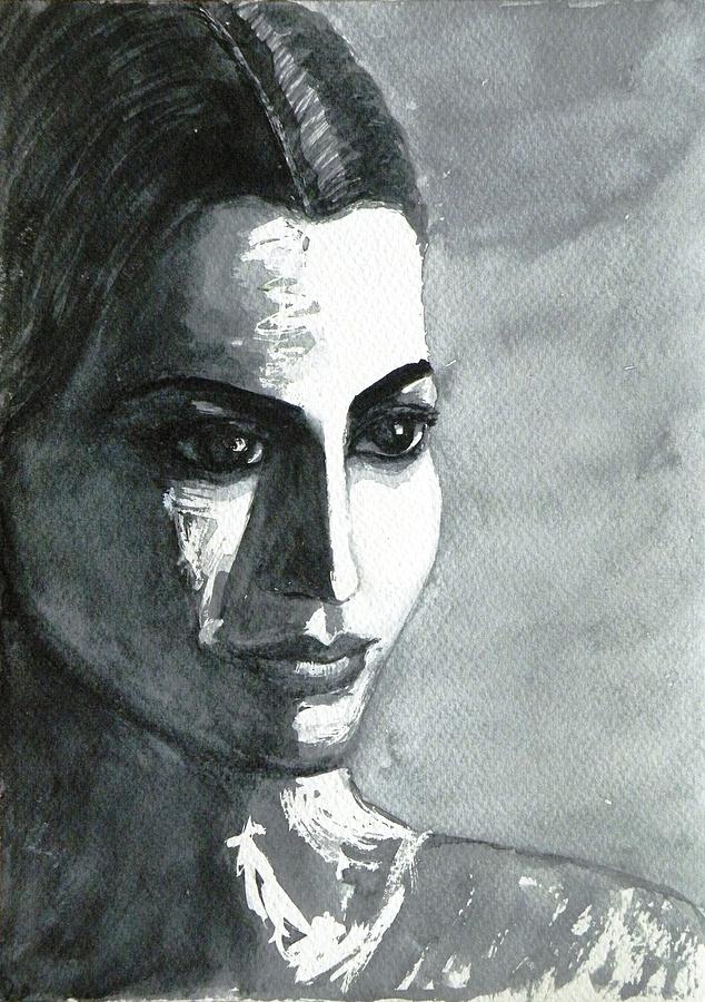 Those eyes Painting by Uma Krishnamoorthy