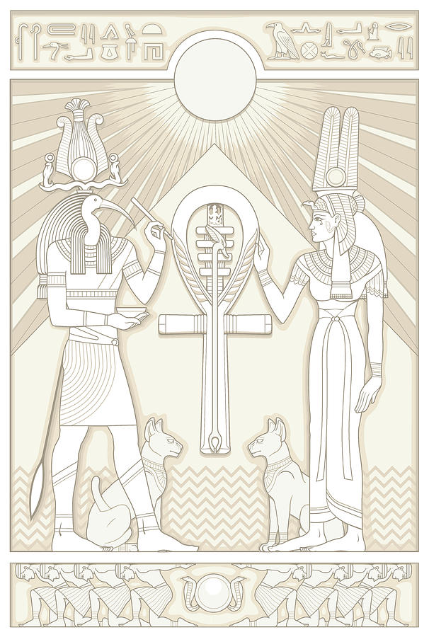 Thoth Digital Art - Thoth and Isis by Matthew Kocvara