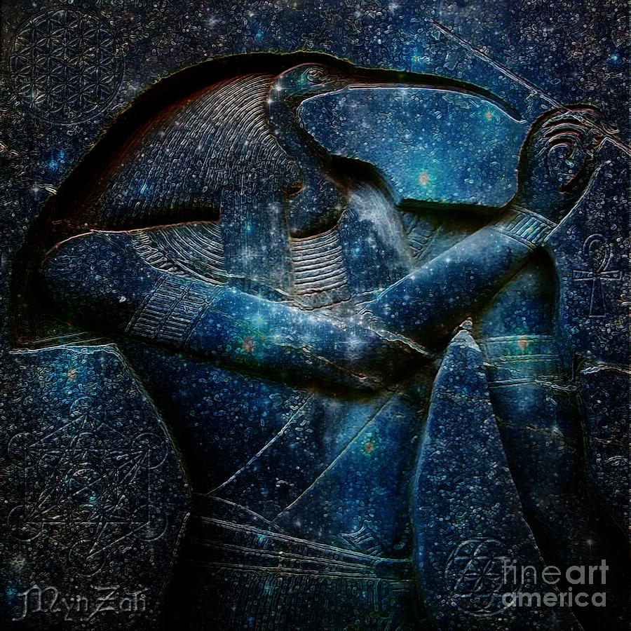 Thoth Digital Art by Mynzah Osiris