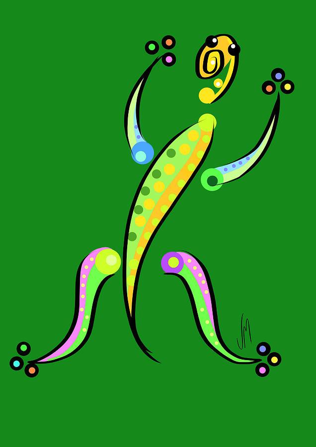 Thoughts and colors series gecko Digital Art by Veronica Minozzi