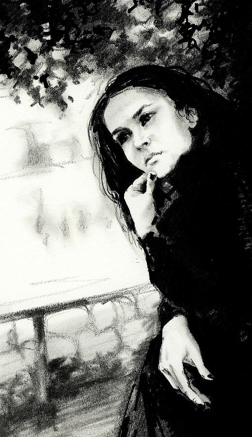 Black And White Drawing - Thoughts by Natasha Denger