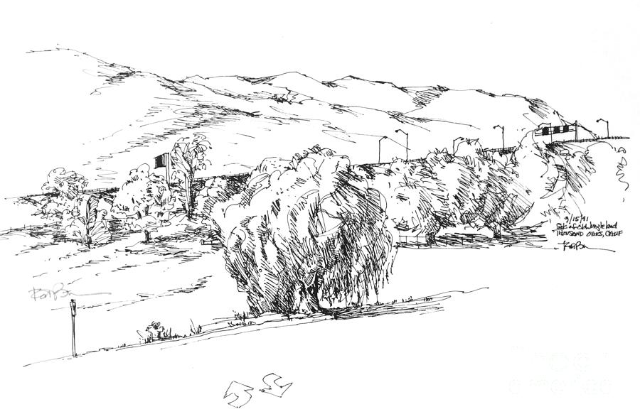 Thousand Oaks CA site of the Old Jungle Land Drawing by Robert Birkenes