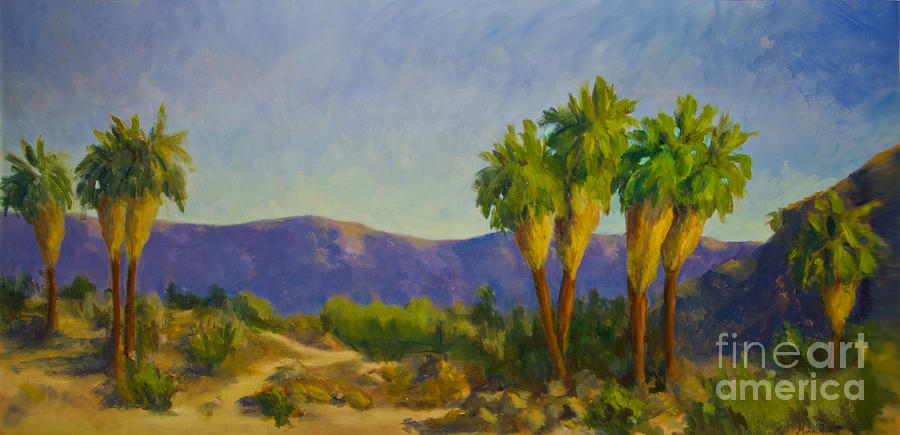 Palm Trees Painting - This is Home  Thousand Palms Preserve by Maria Hunt