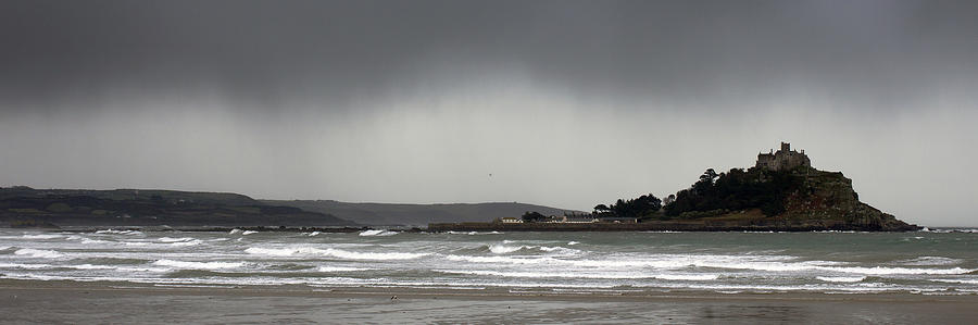 Threatening rain clouds over St Michaels Mount Photograph by Tony Mills