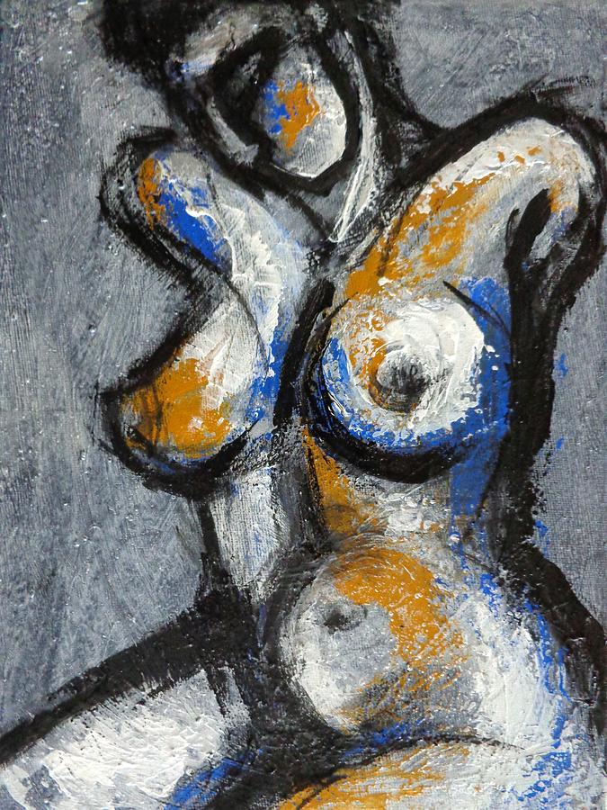 Female Nude Painting - Three Abstracted Beauties - The Third by Carmen Tyrrell