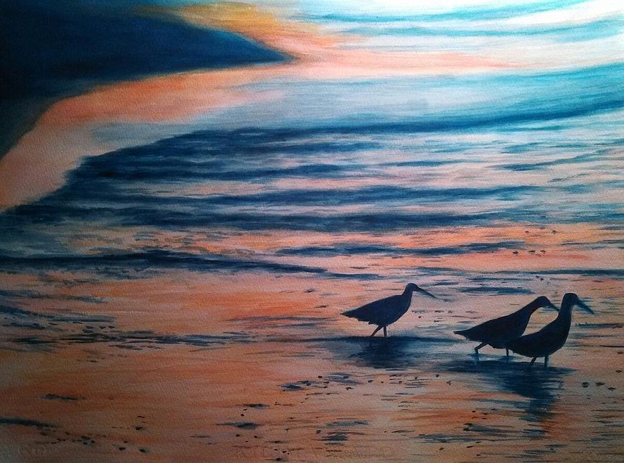 Bird Painting - Three Amigos by Carol Oberg Riley