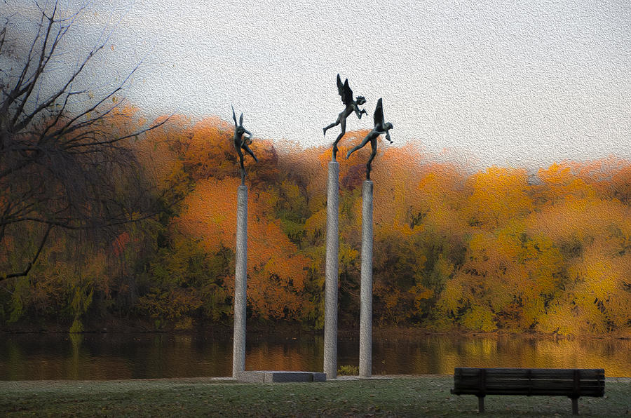 Three Angels along the Schuylkill Photograph by Bill Cannon