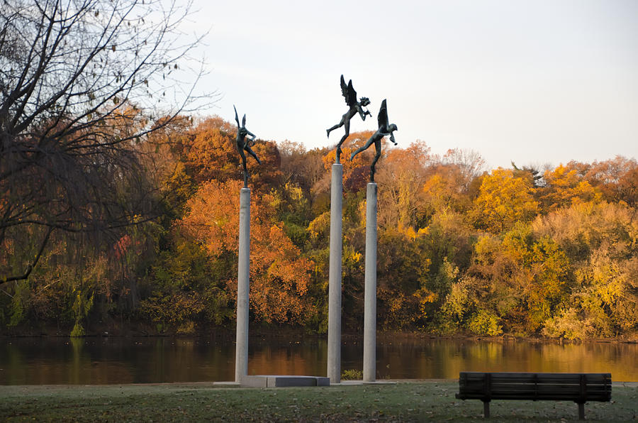 Three Angels in Autumn Photograph by Bill Cannon