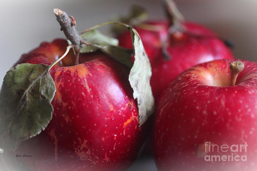 Three Apples Photograph by Yumi Johnson
