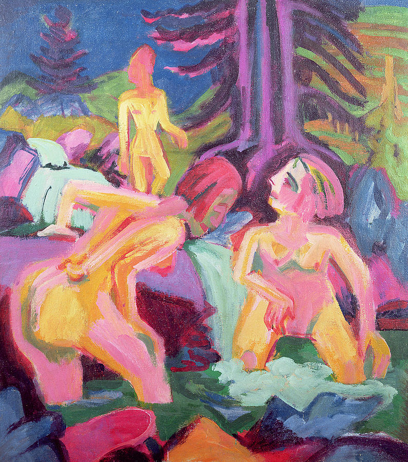 Three Bathers In A Stream Photograph by Ernst Ludwig Kirchner