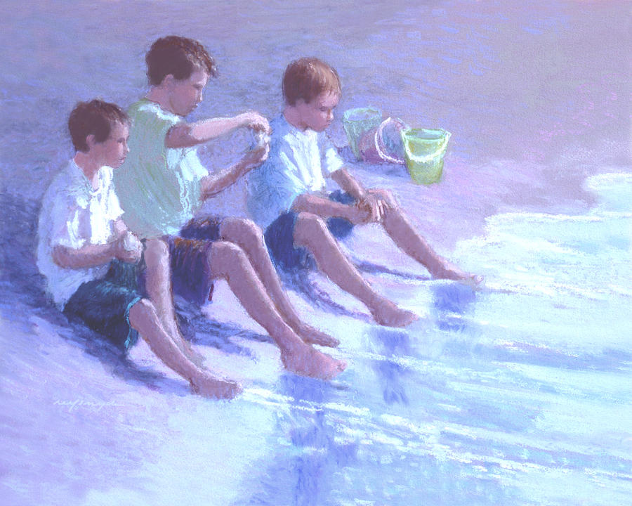 Three Beach Boys Painting by J Reifsnyder