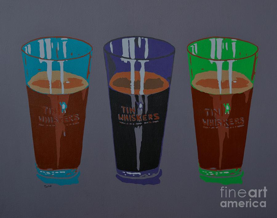 Three Beers Painting by Laura Toth