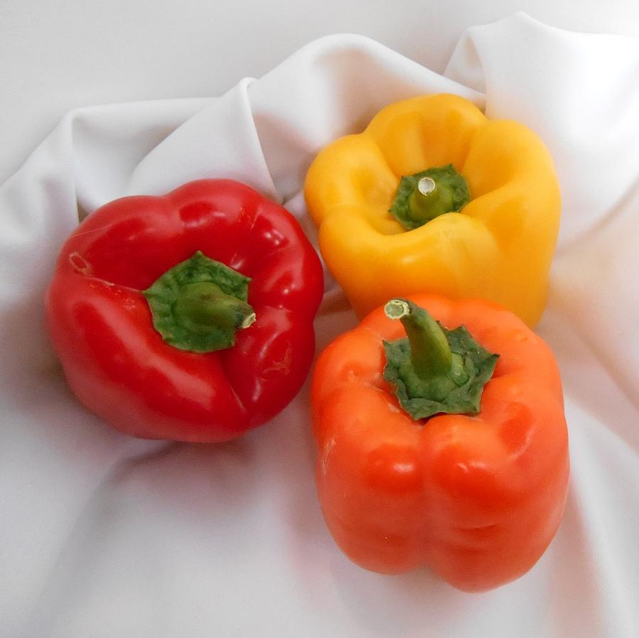 Three Bell Peppers Red Orange And Yellow Food Fine Art Photograph by ...