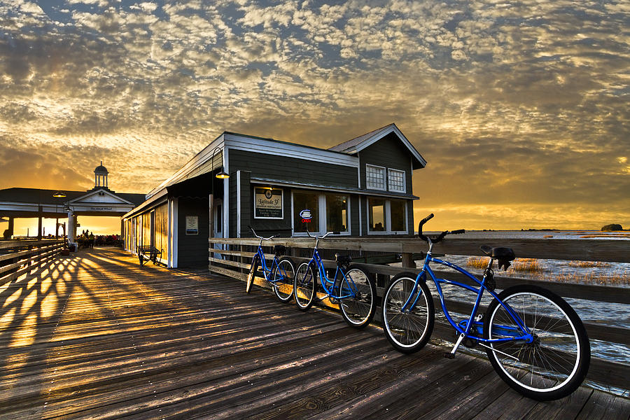 Three Blue Bikes Photograph by Debra and Dave Vanderlaan