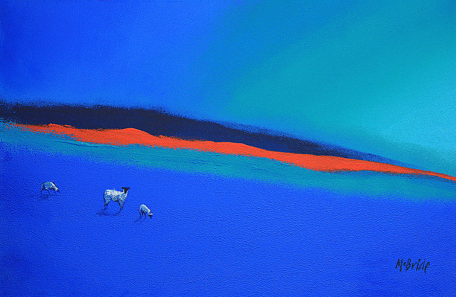 Three blues and a red Painting by Neil McBride